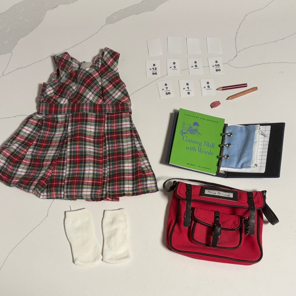 American Girl Molly School Dress and Bag